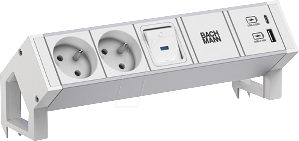 4057298124808 - BACH 937410 - DESK2 ALU WHITE 2xUTE 1xUSB A C 22W 1xSchalter 02m 4057298124808 - BACH 937410 - DESK2 ALU WHITE 2xUTE 1xUSB A C 22W 1xSchalter 02m