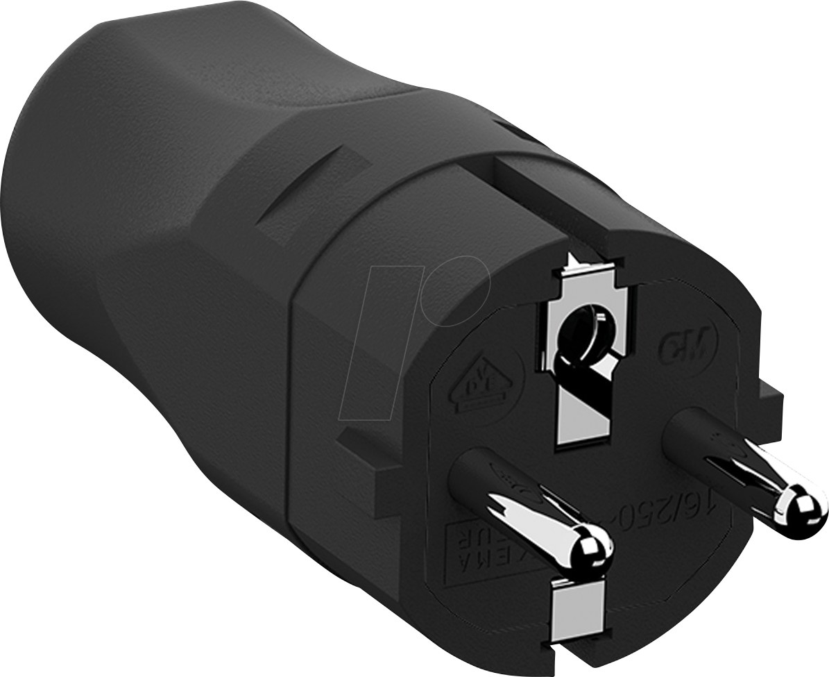 4057298024870 - BACH 960101 - Schutzkontaktstecker Typ EF - CEE 7 7 schwarz 4057298024870 - BACH 960101 - Schutzkontaktstecker Typ EF - CEE 7 7 schwarz