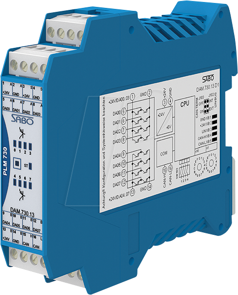 SABO DAM.730.13 - 8xDA PWM,24V, CAN, Hutschiene