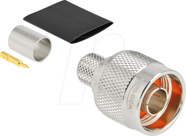 4043619917686 - DELOCK 91768 - N Stecker zum Crimpen LMR 400 mit passendem Schrumpfschlauch