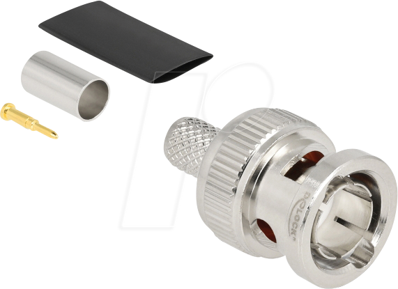 4043619917716 - DELOCK 91771 - BNC Stecker zum Crimpen RG59 mit passendem Schrumpfschlauch