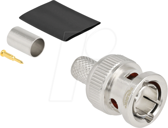 4043619917723 - DELOCK 91772 - BNC Stecker zum Crimpen RG6 mit passendem Schrumpfschlauch