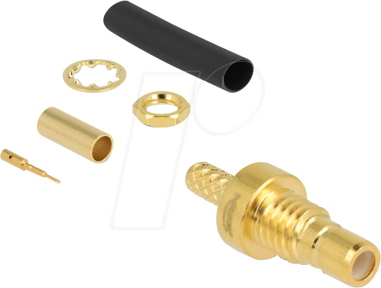 4043619917877 - DELOCK 91787 - SMB Buchse zum Crimpen RG-174   RG-316 mit passendem Schrumpfsch