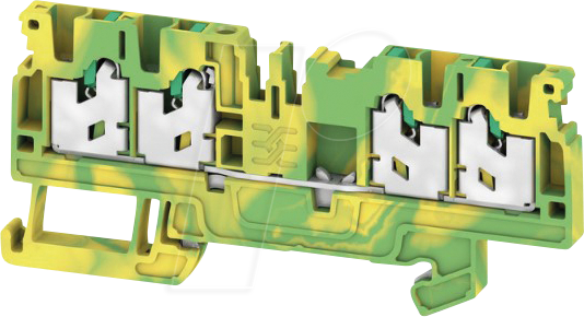 4064675266433 - Schutzleiter-Reihenklemme SNAP IN 25 mm² 800 V 24 A Anzahl Anschlüsse 4 Anzahl der Etagen 1 grün   gelb grün S4C 25 PE 2674580000 50 St