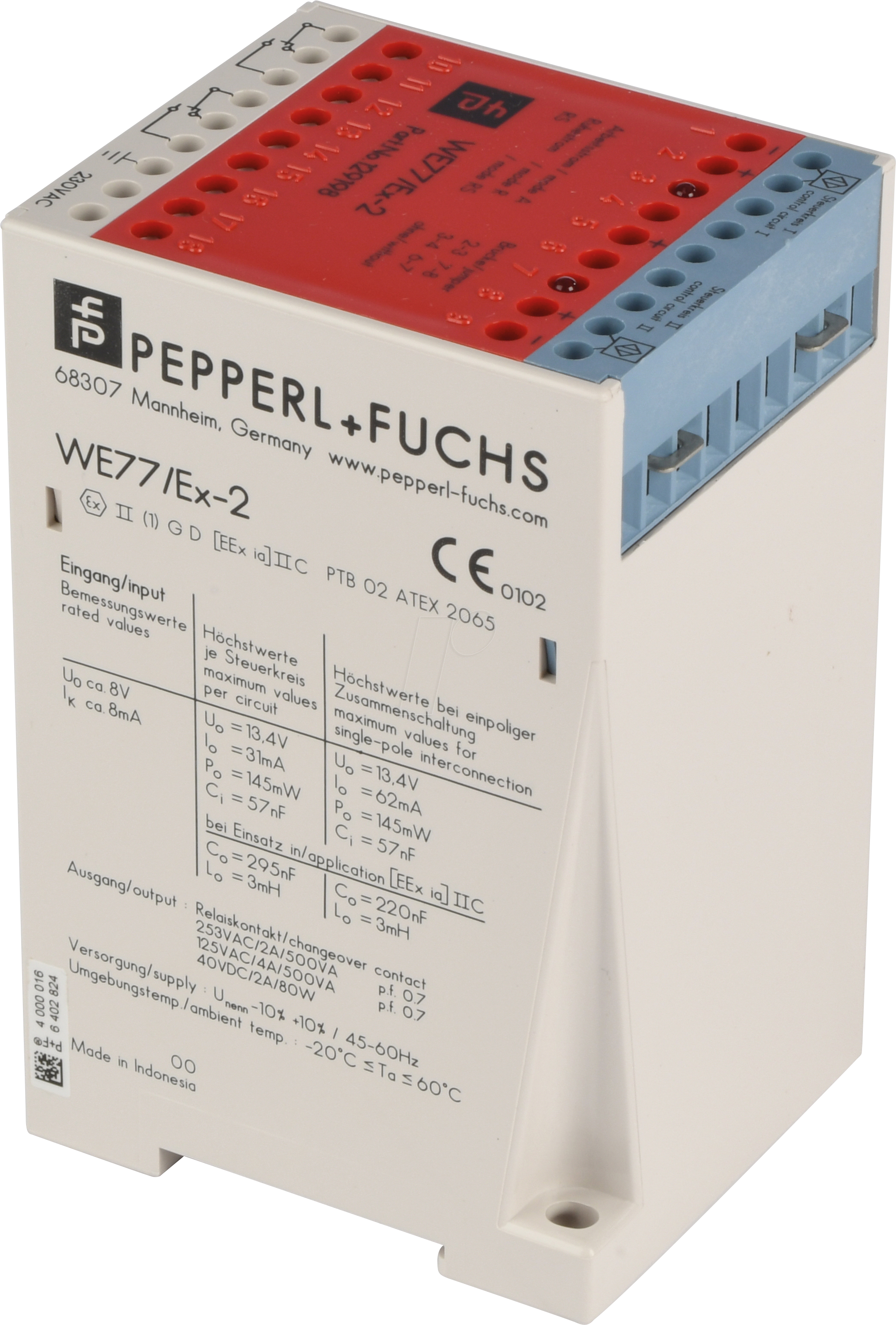 4050143001033 - Pepperl & Fuchs Schaltverstärker WE 77 Ex-2 230V Pepperl+Fuchs WE 77 Ex-2 230V 129198 1 St 4050143001033 - Pepperl & Fuchs Schaltverstärker WE 77 Ex-2 230V Pepperl+Fuchs WE 77 Ex-2 230V 129198 1 St