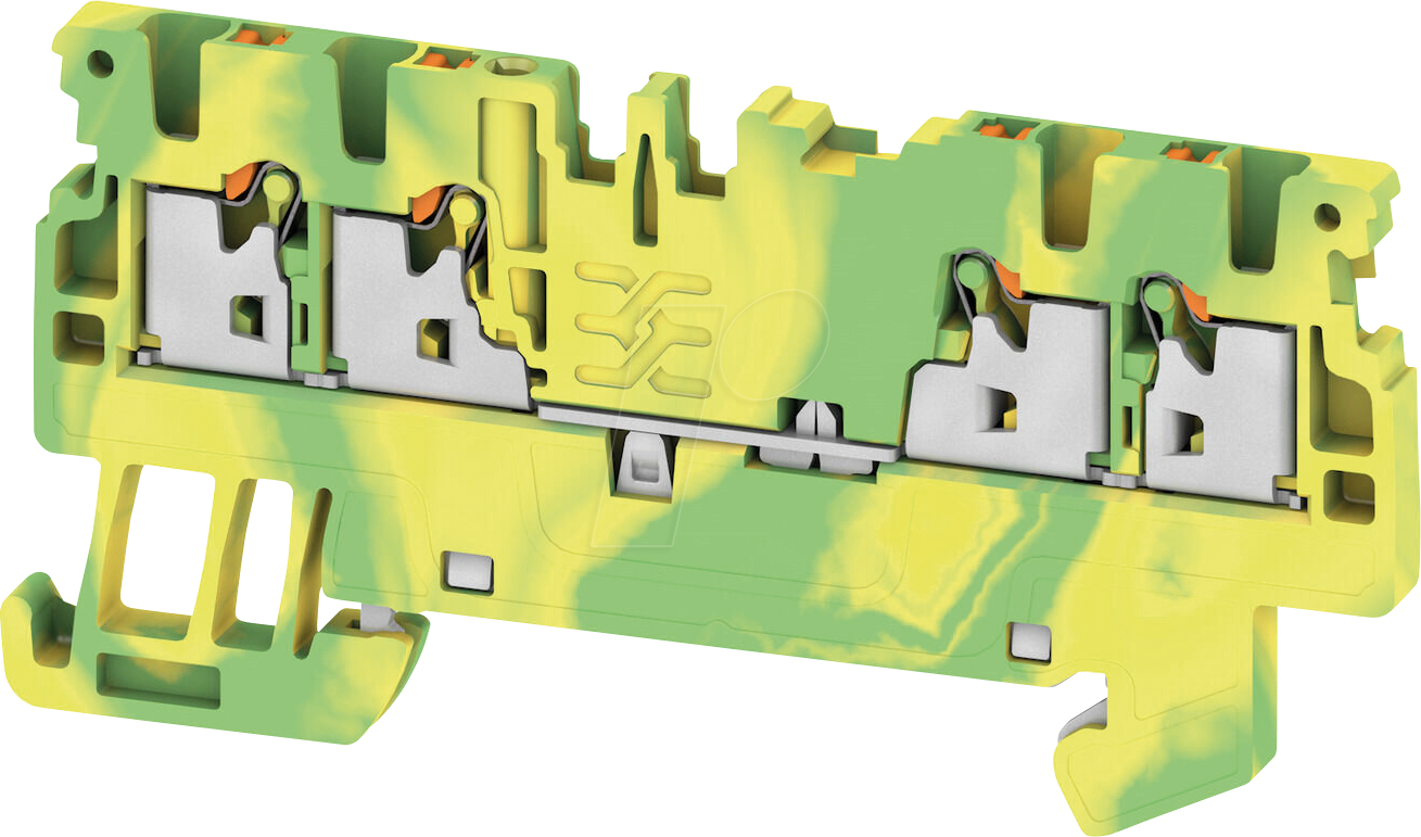 A4C 1.5 PE - Durchgangsklemme Klippon® Connect, A-Serie grün / gelb