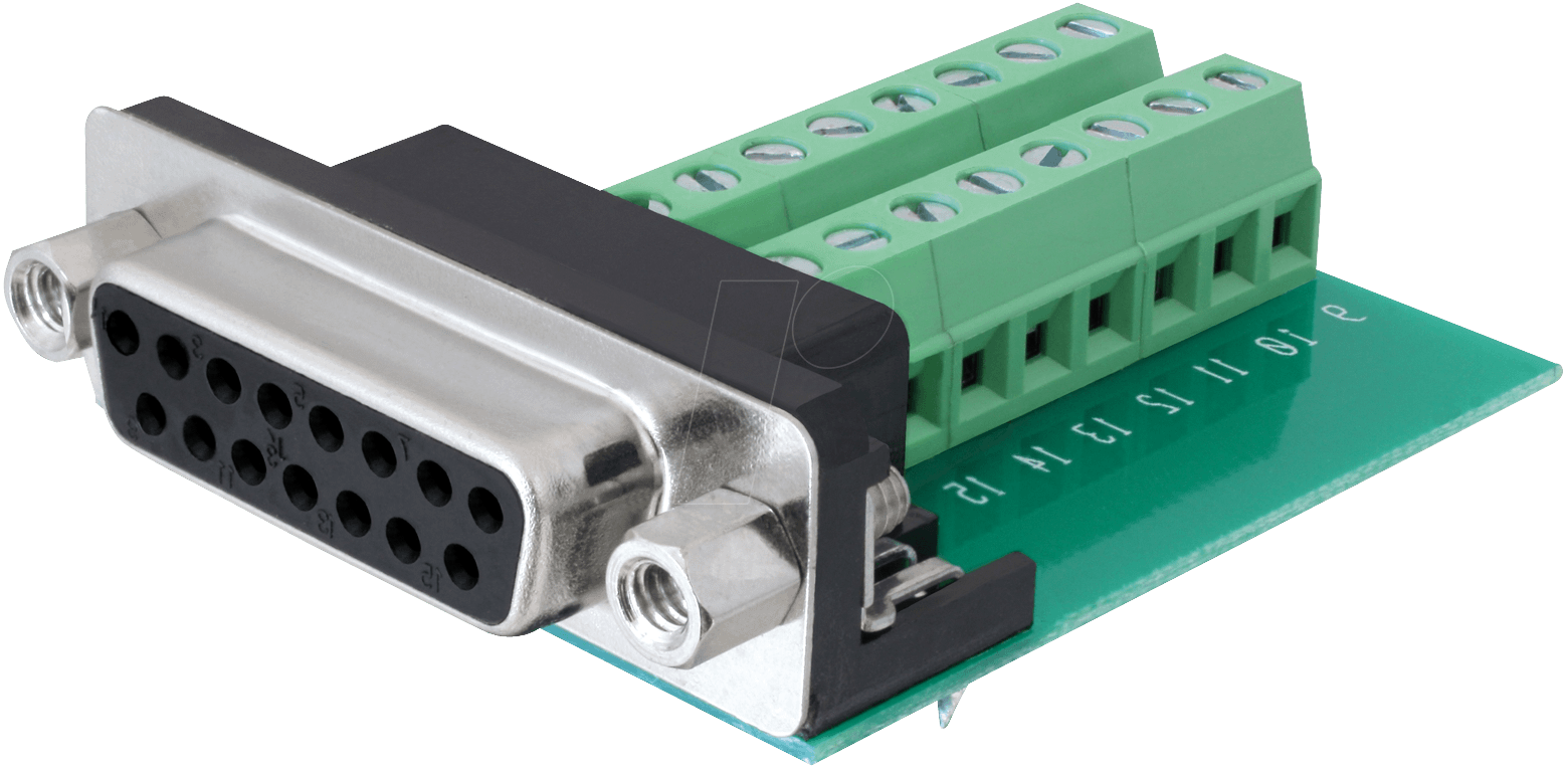 Adaptateur DB15 Femelle Vers Bornes à Vis - 15 Broches - 2 Rangées De 8 Bornes - Pour Câblage - 9
