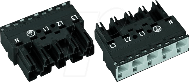 4044918254717 - 770-415 Netz-Steckverbinder WINSTA MIDI Stecker gerade Gesamtpolzahl 5 25 A Schwarz 50 St