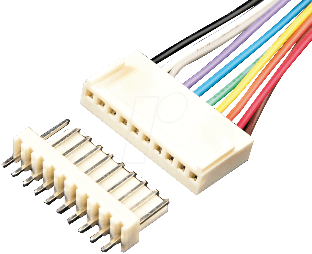 PCB connector straight, white, 10-pin