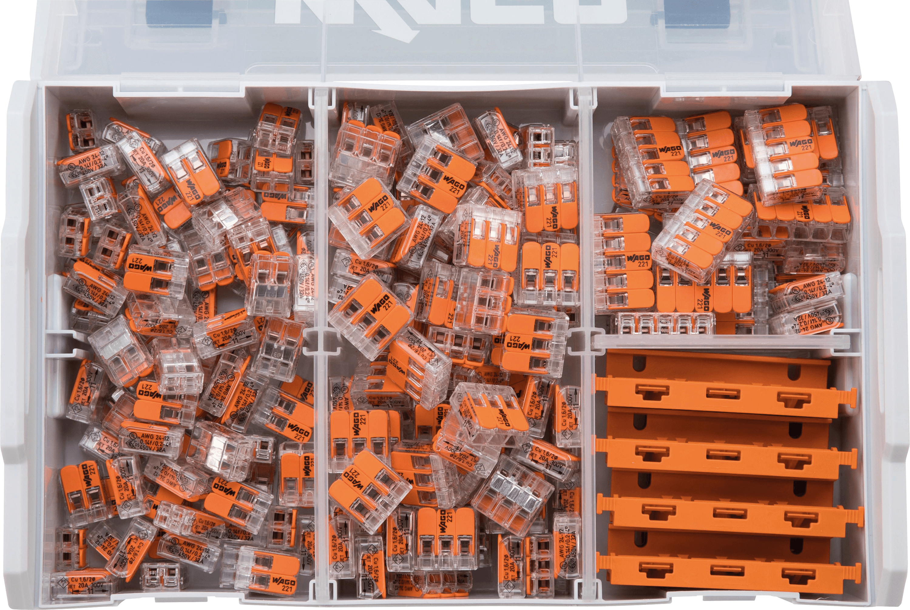 WAGO 887-952: WAGO Klemmen-Sortimentsbox - L-Boxx Mini 221 bei reichelt  elektronik