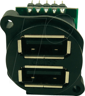 CLIFF CP30090 - Doppel-USB-Buchse, USB 2.0, schwarz