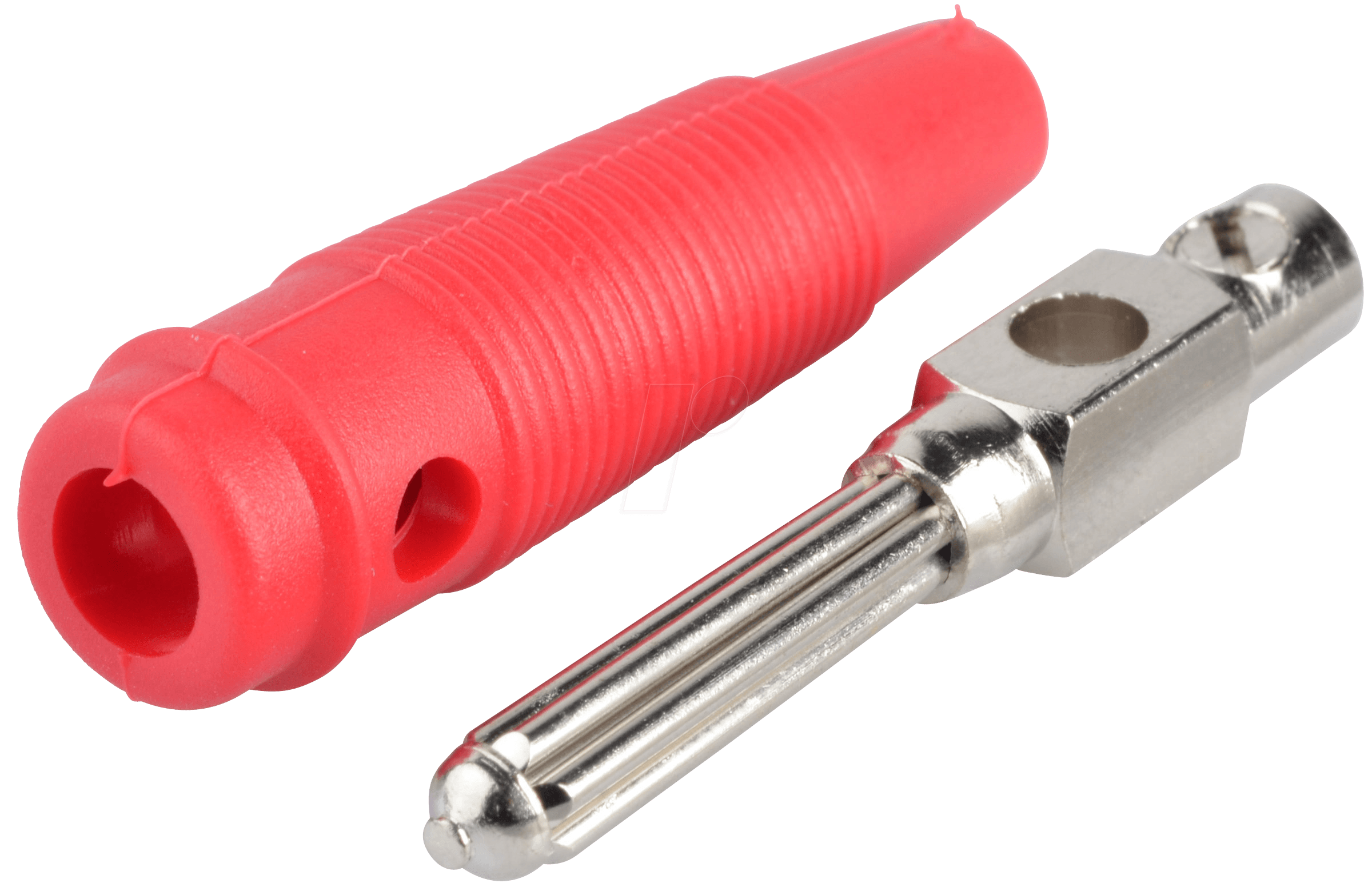 BKL Büschelstecker 4mm, Schraubbar, Querloch, rot | Bananenstecker, Zwergstecker günstig kaufen