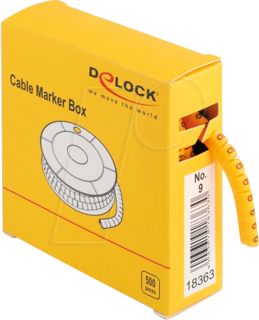 4043619183630 - DELOCK 18363 - Kabelmarker Box Nr 9 gelb 500 Stück 4043619183630 - DELOCK 18363 - Kabelmarker Box Nr 9 gelb 500 Stück