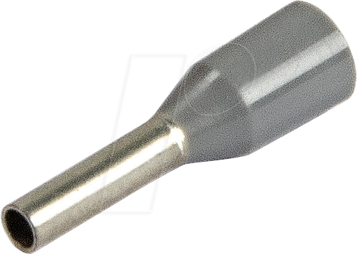 Aderendhülsen isoliert, 0,75mm² / 8mm, grau, 100 Stück | Elektroversand