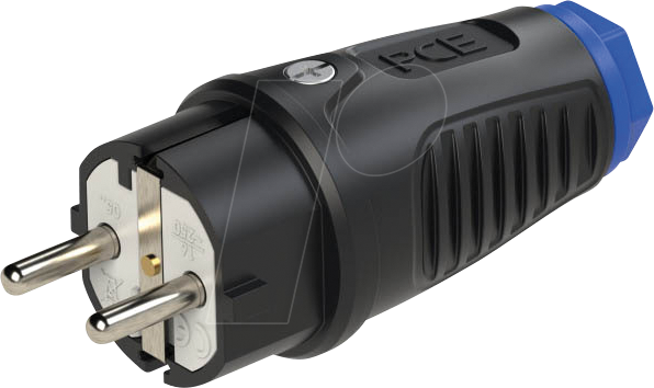 TAUR2 0511-SB - Gummi-Stecker Taurus2, Typ F - CEE 7/4, schwarz/blau