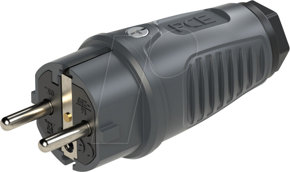 TAUR2 0522-AS - Vollgummi-Stecker Taurus2, Typ EF - CEE 7/7, anthrazit/schwarz