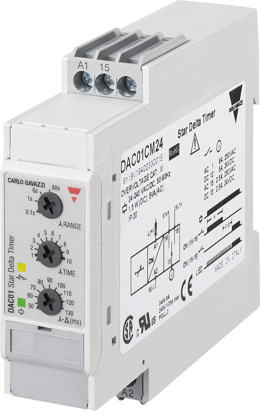 DAC01CM24 - Zeitrelais DAC01, 1 Wechsler, 24 - 240 V AC / DC
