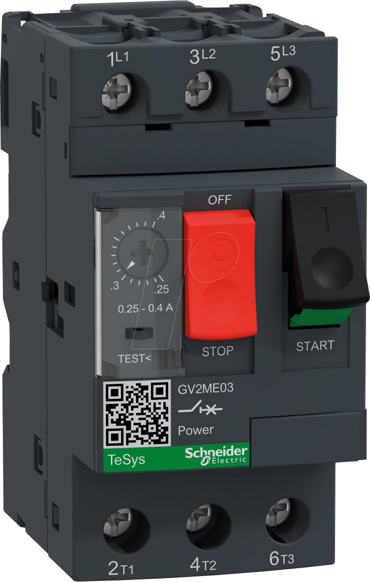 GV2ME03 - Motorschutzschalter, TeSys GV2, 3 -pol, Schraubanschluss
