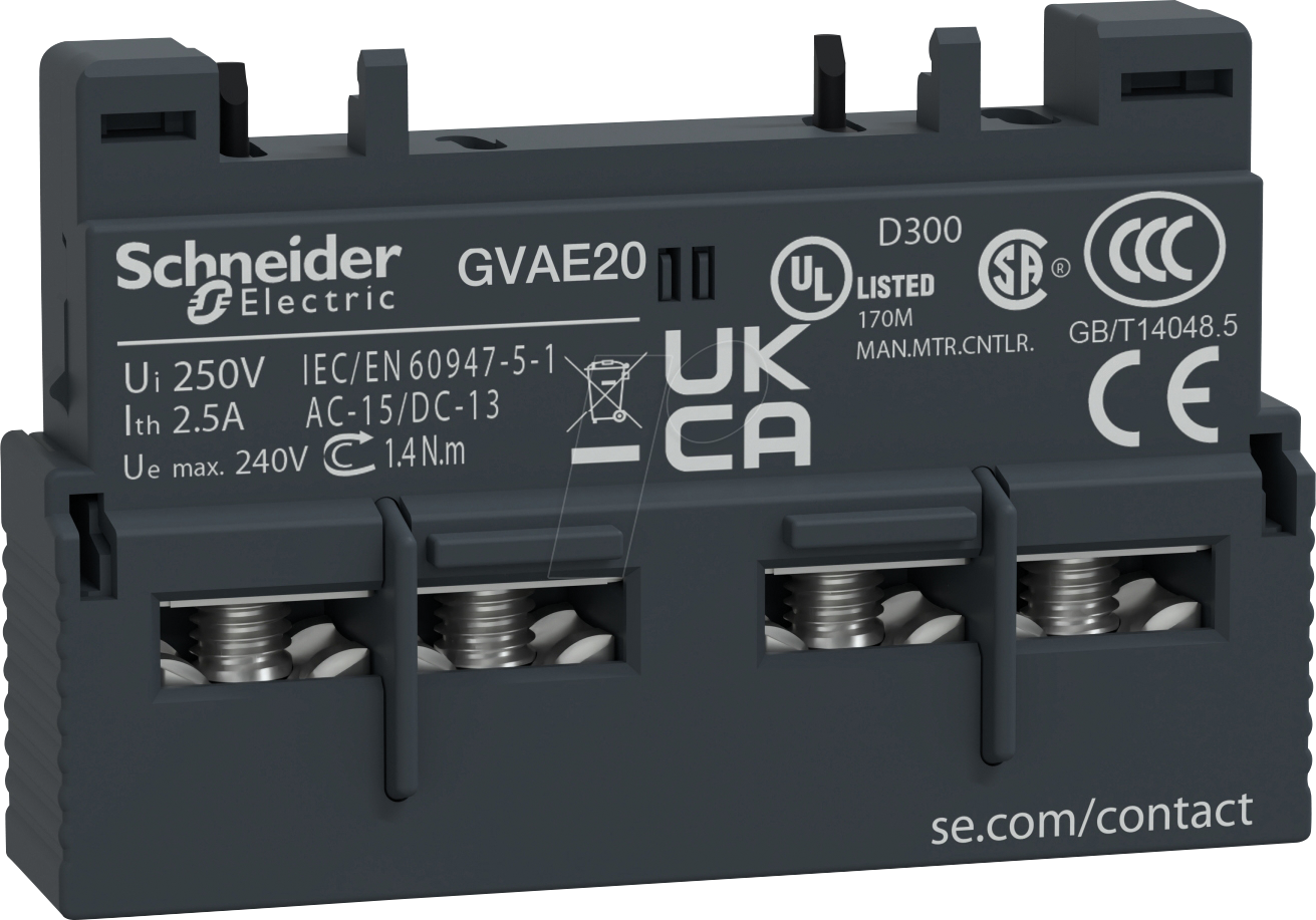 GVAE20 - Hilfsschalter, TeSys GVAE, 2 NC, front