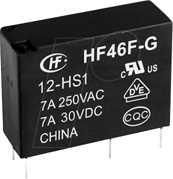 HF46F-G-5-HS1T - Zwischenleistung-Relais subminiatur, 5 V DC, 10 A, 1 Schließer