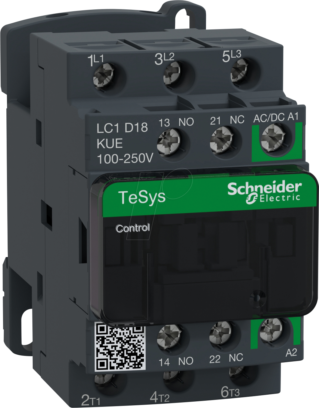 LC1D18KUE - Leistungsschütz, TeSys D, 3-pol, 1 Schließer/1 Öffner, 7,5 kW, 1