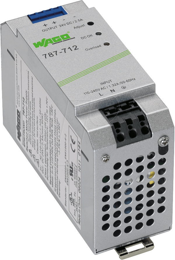 WAGO 787-712: Alimentatore switching, guida DIN, 60 W, 24 V, 2,5 A da  reichelt elektronik