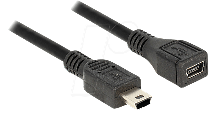 Delock USB 2.0 Kabel Typ A Auf Mini B - Spiralkabel Bis 60 Cm Verlängerbar - Für Handys, Kameras & Mehr