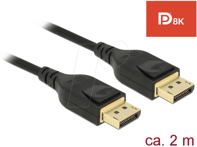 DELOCK 85660 - Kabel DisplayPort 1.4 Stecker > DisplayPort Stecker 8K 60 Hz, 2m