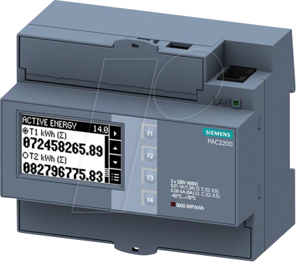 4001869538532 - 7KM2200-2EA30-1EA1 Messgerät SENTRON Messgerät 7KM PAC2200 3-phasig 5 A Hutschiene Modbus TCP