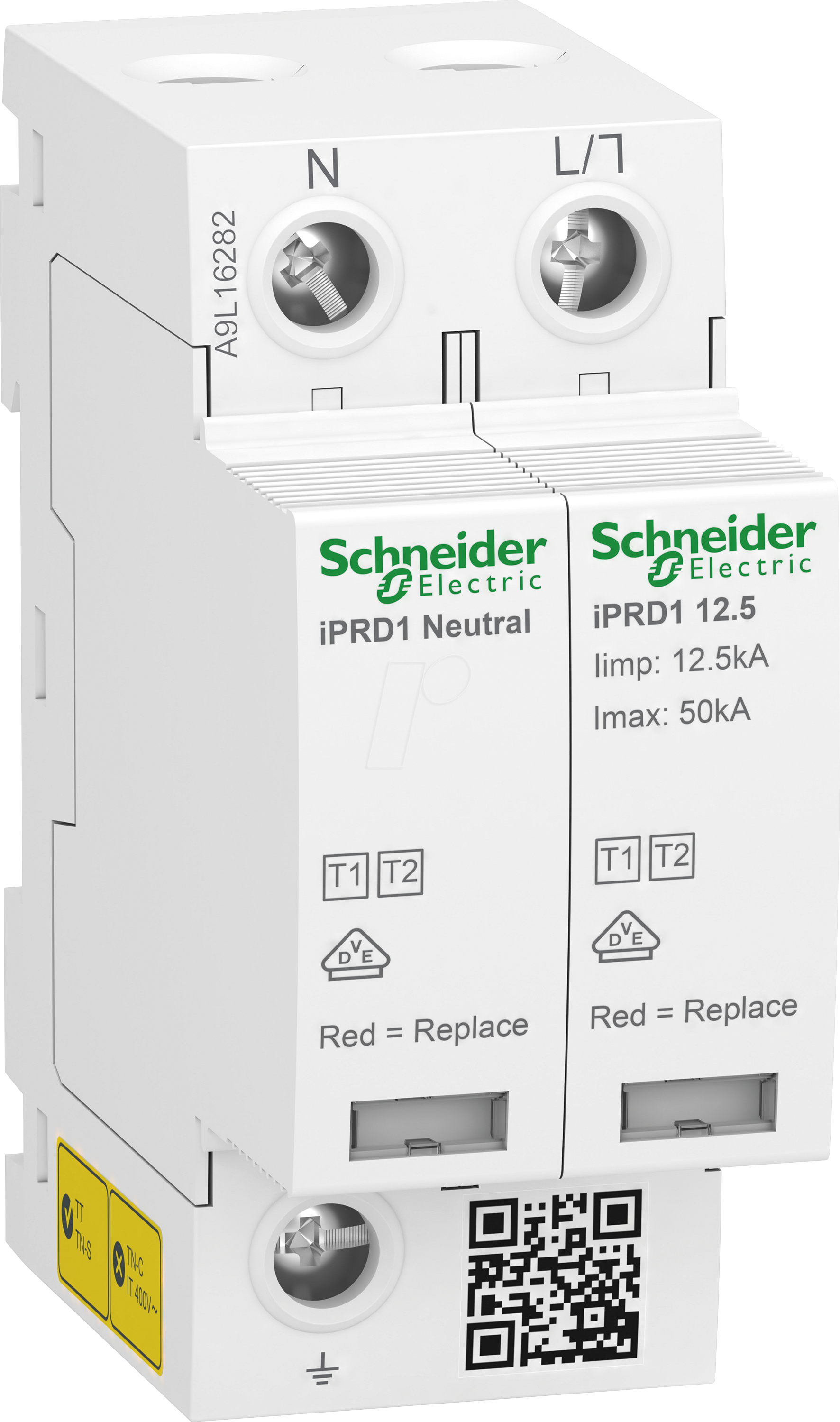 3606481490209 - A9L16282 - Kombiableiter T 1+2 Acti9 iPRD1 125r 1P+N 230V AC Imax 50k 3606481490209 - A9L16282 - Kombiableiter T 1+2 Acti9 iPRD1 125r 1P+N 230V AC Imax 50k