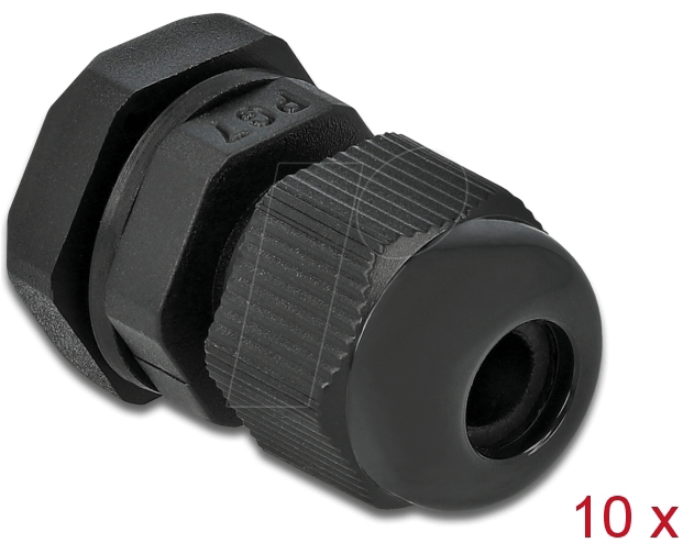 4043619601929 - DELOCK 60192 - Kabelverschraubung PG7 schwarz 10er-Pack