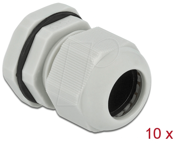 4043619602216 - DELOCK 60221 - Kabelverschraubung PG19 grau 10er-Pack
