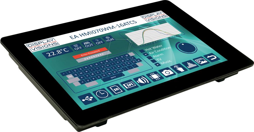 HMI070LM-16ATCS - 7'' Modbus Display, LAN