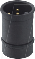 LUT 1239-04-T0CB - Einbausteckverbinder,gerade, M12, 4 pol, Stecker, schwarz