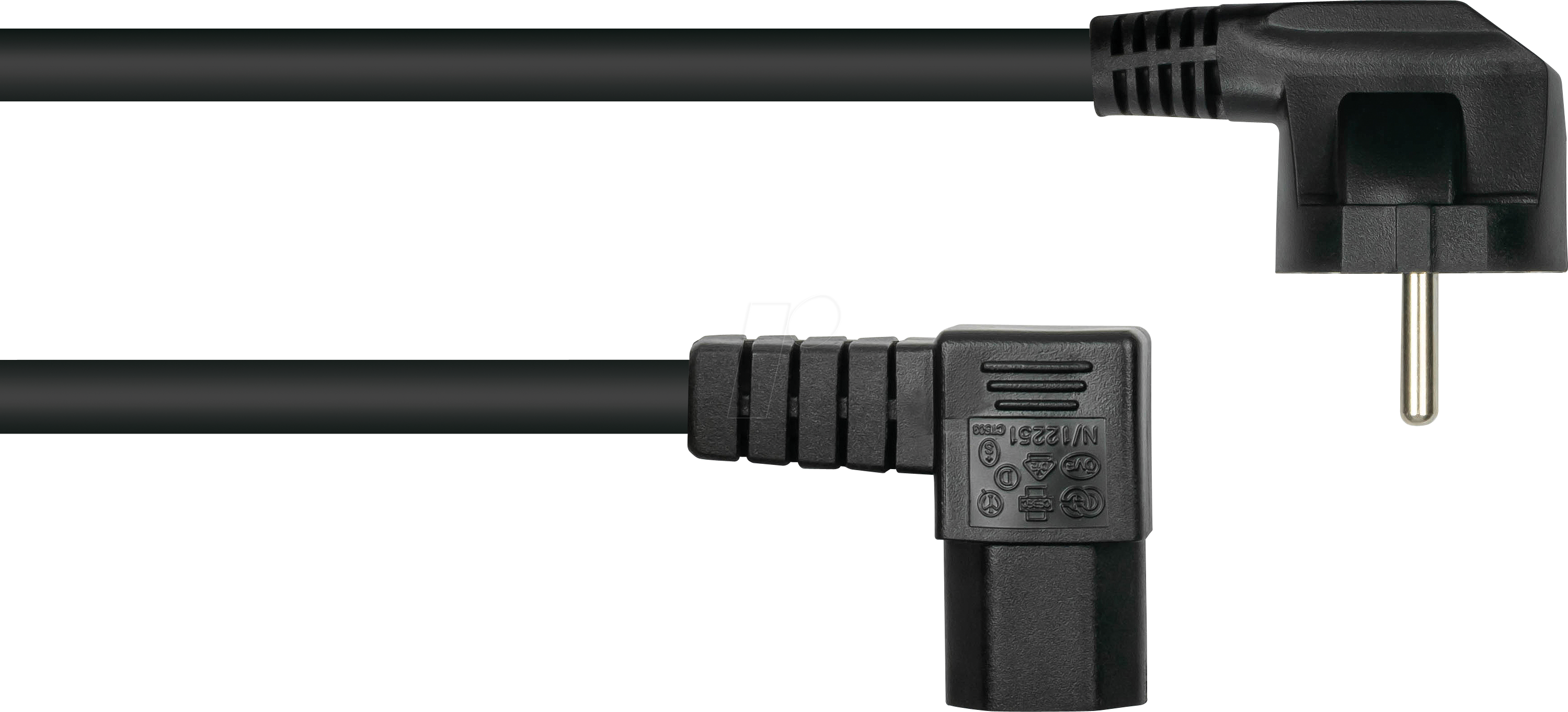 KM SK0151S030 Safety plug type E+F (90° angled), to socket C15, 3m at