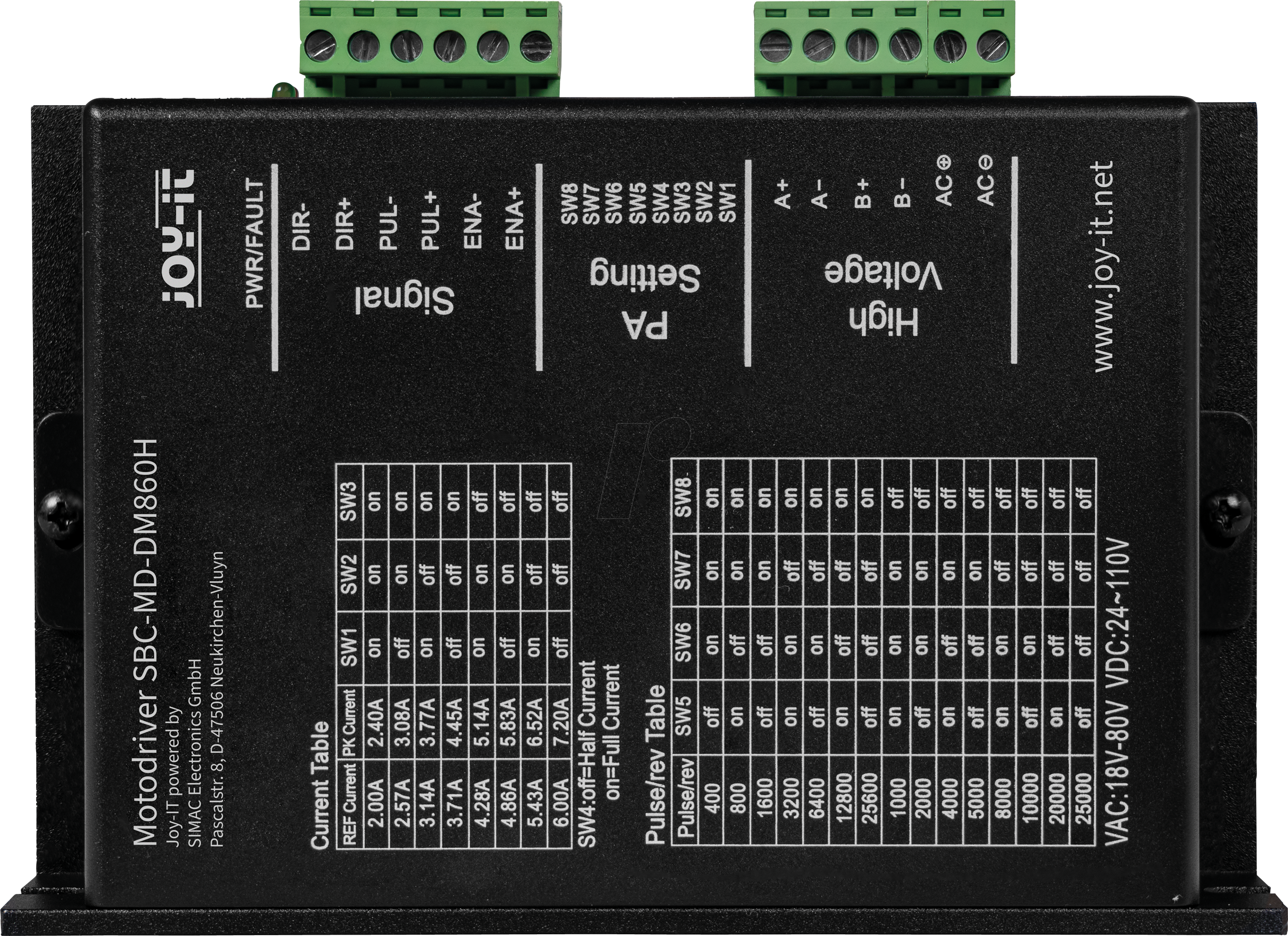 4250236827131 - JOY-IT DM860H - Schrittmotortreiber  24 - 110 VDC 72 A