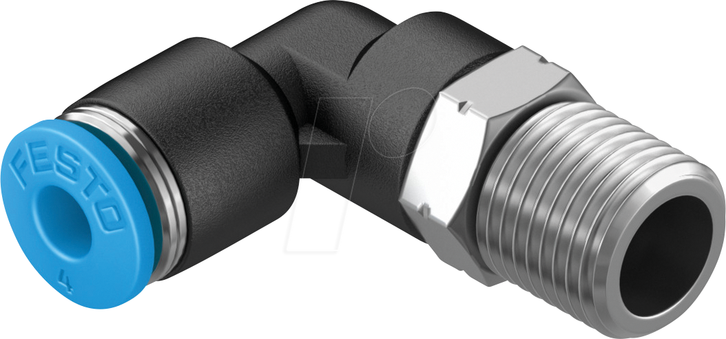 4052568031459 - 153045 - Steckverschraubung L-Form mit Außensechskant R1 8  Ø 4 mm