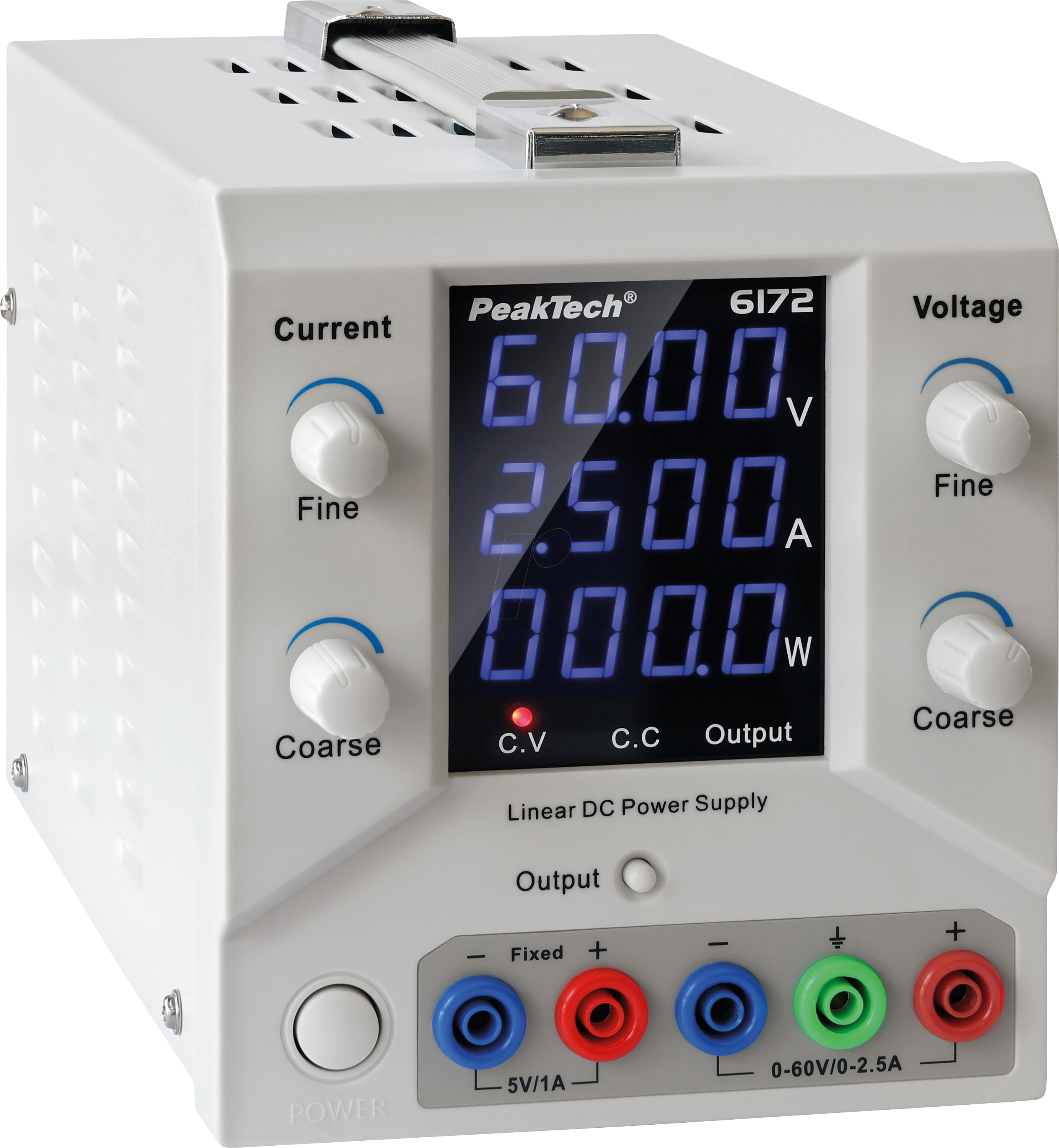 PeakTech P 6125 Lineares Labornetzteil DC/AC 1-15 V / 5 A – Kurzschlussfest & Sicher