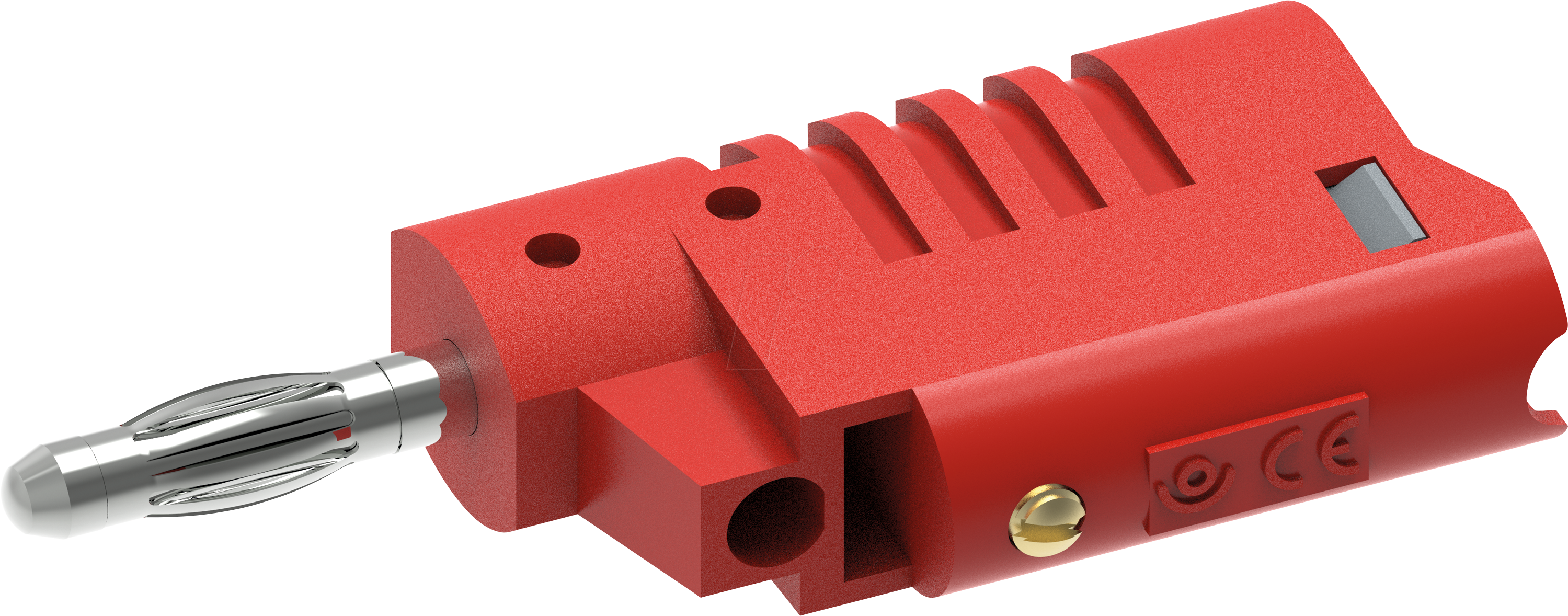 PJP 214-50-R: Cordon de test avec fiches banane, empilable, 0,4 mm², 0,5 m,  ro chez reichelt elektronik