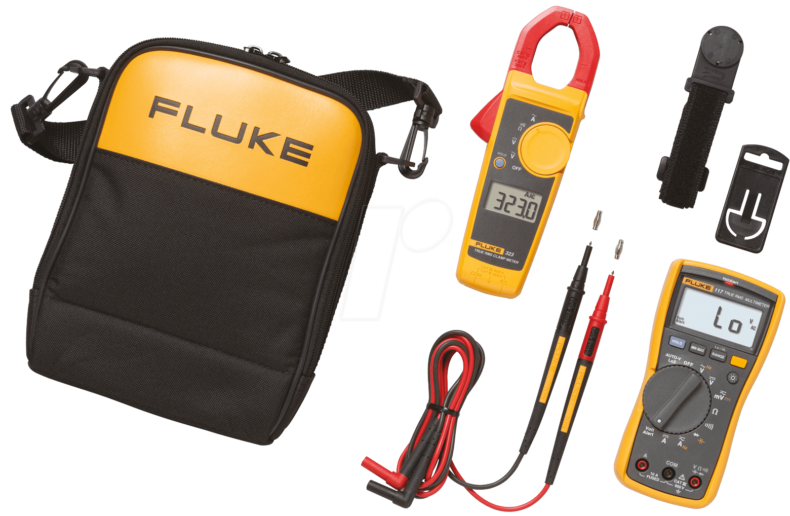 FLUKE 117 - 323: combo kit with multimeter for electricians at reichelt elektronik