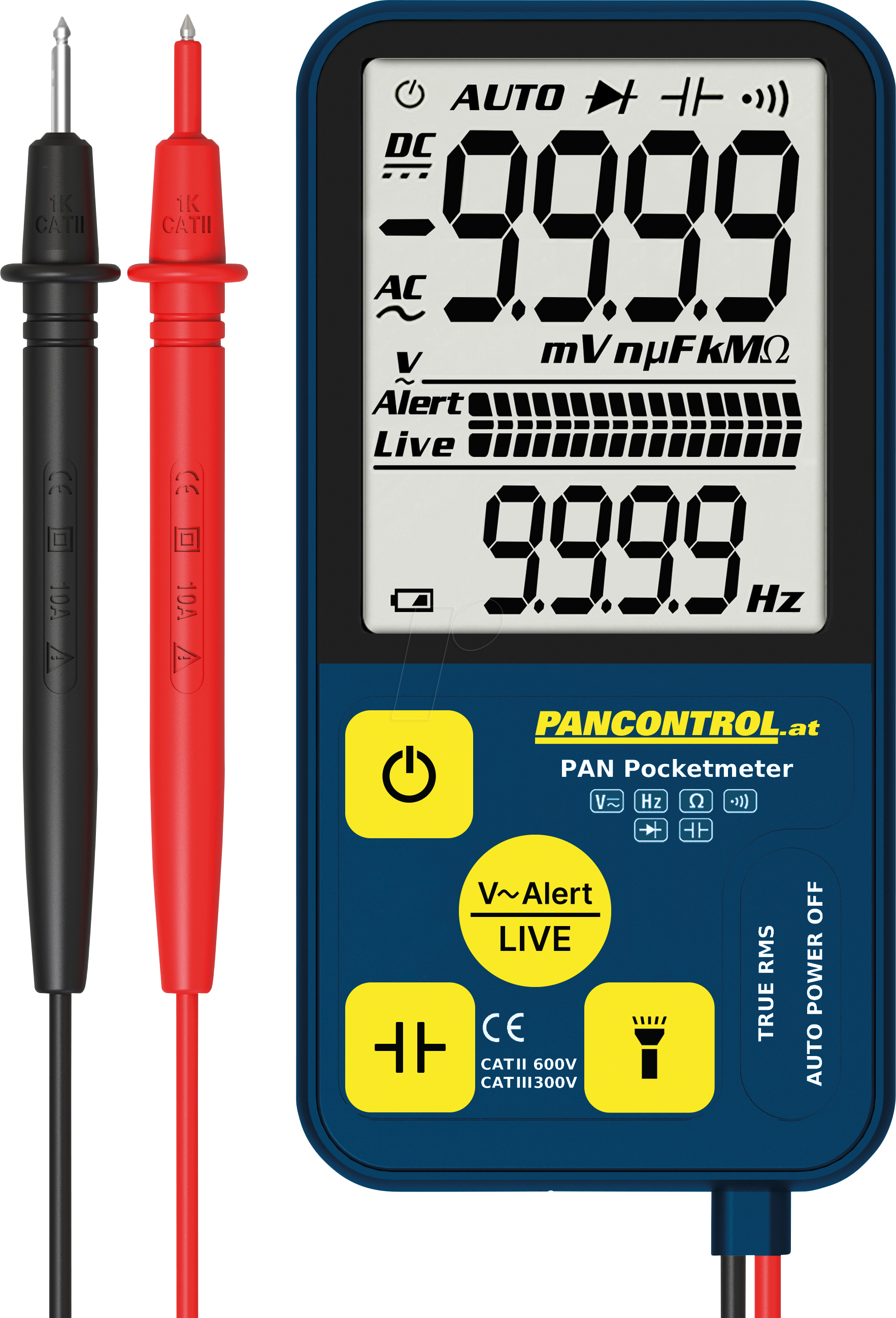 PAN POCKETMETER - Multimeter, digital, 300 V, TRMS