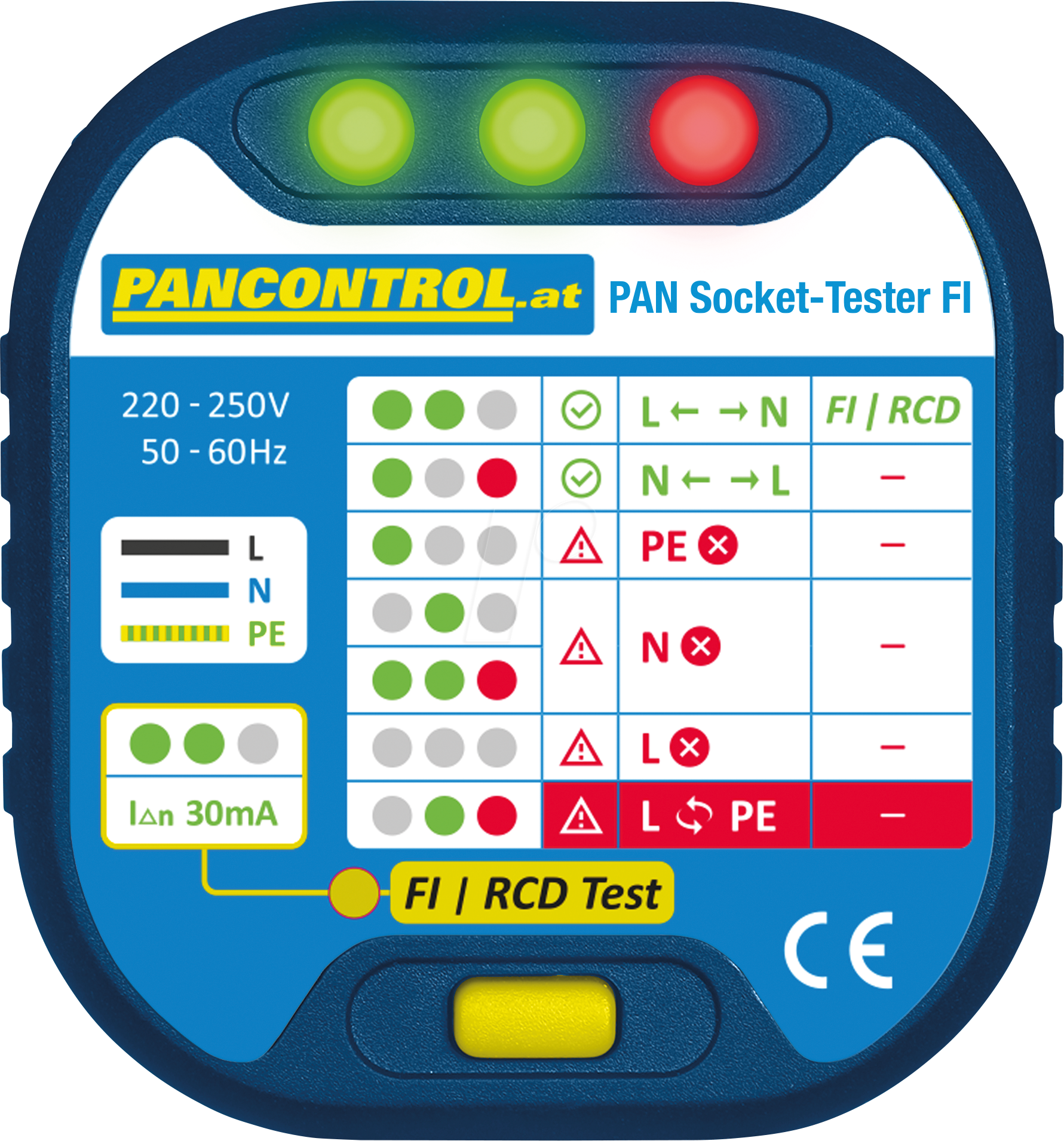 PAN SCHUTZ FI - Steckdosentester, FI-Test