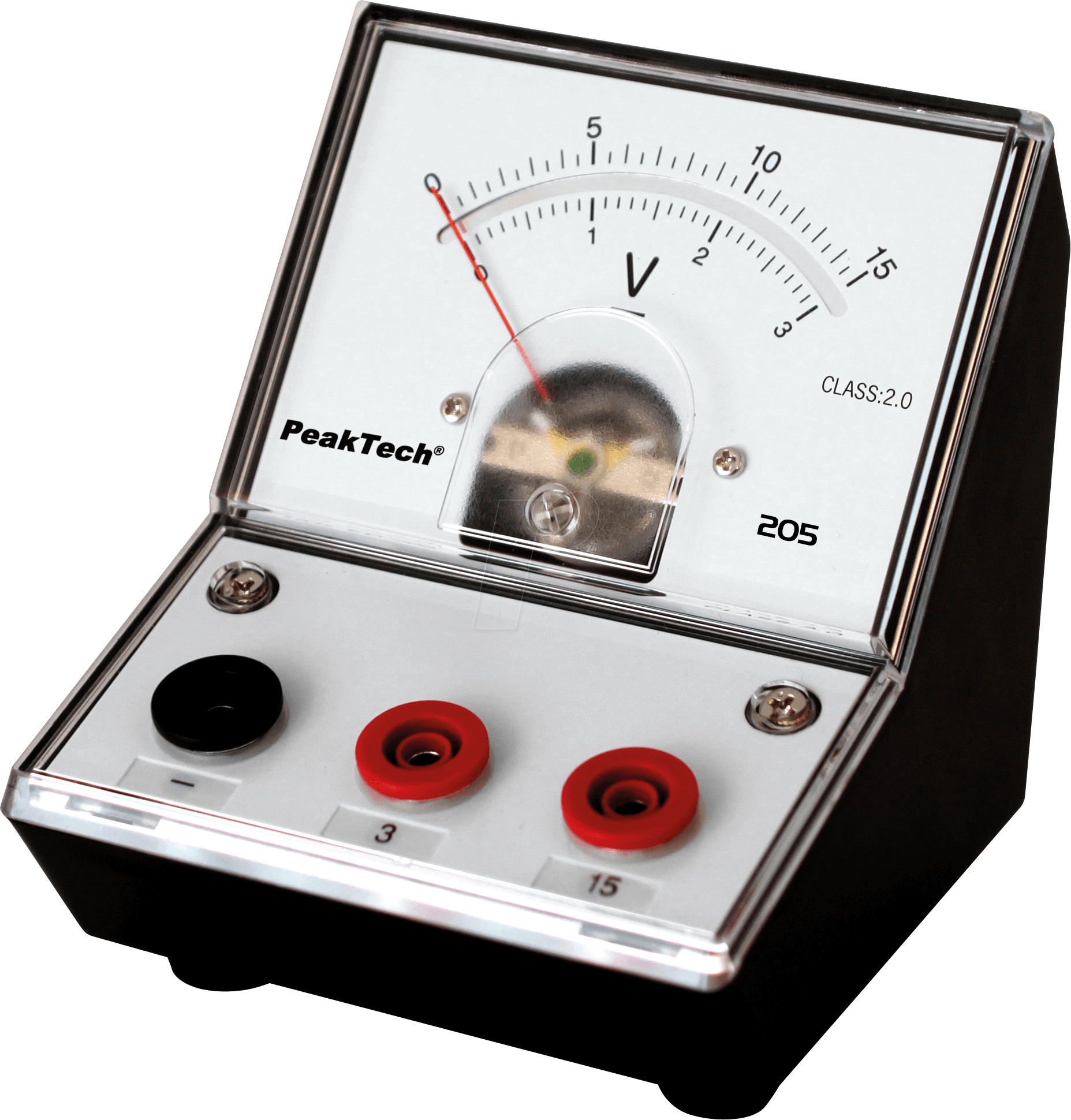 PEAKTECH 205-05 - Voltmeter, analog, Tischgerät, 0 - 3 V / 15 V DC