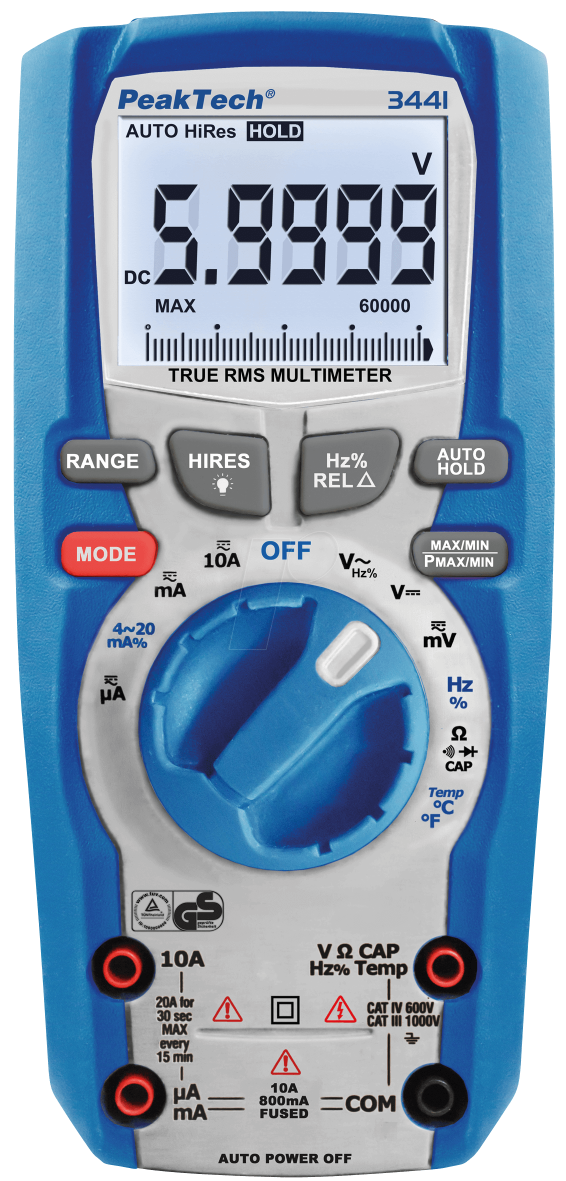 4250569403651 - Peaktech Tragbares Multimeter P 3441 Stromversorgung Batterie Test Typ Spannung Strom Widerstand Frequenz Kapazität Temperatur Diode