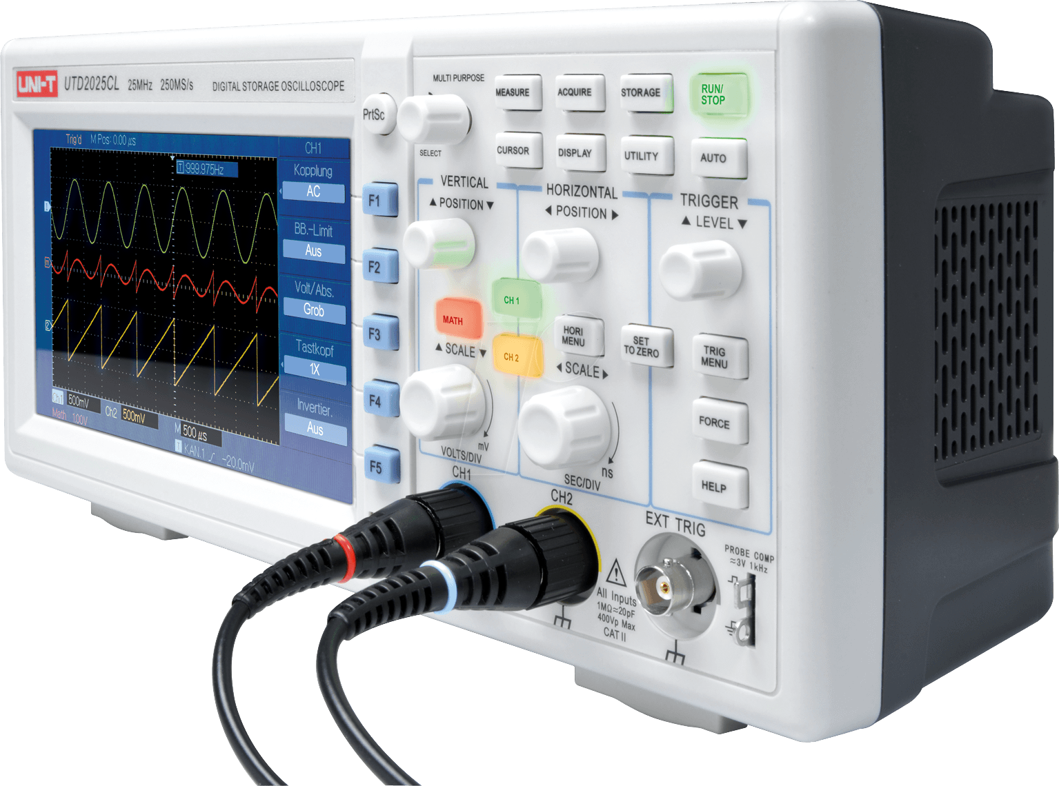 UTD 1025 DL: Oscilloscopio portatile, 25 MHz, 2 canali da reichelt  elektronik