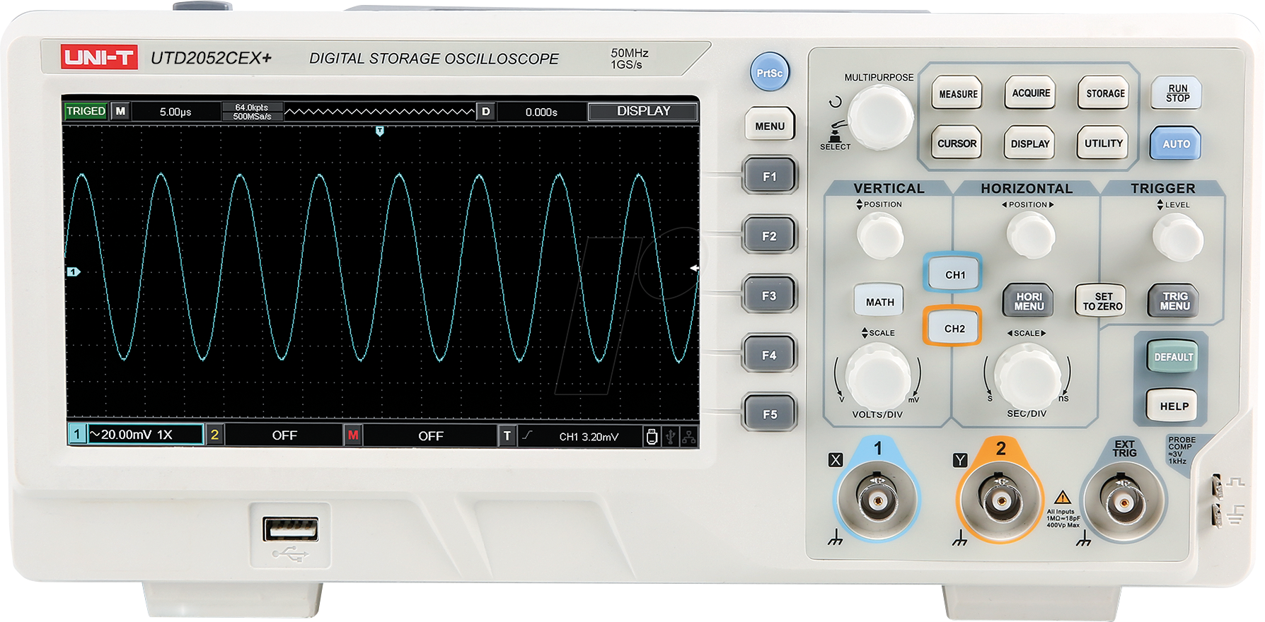 UTD 2052CEX+ - Digital-Speicher-Oszilloskop, 50 MHz, 2 Kanäle