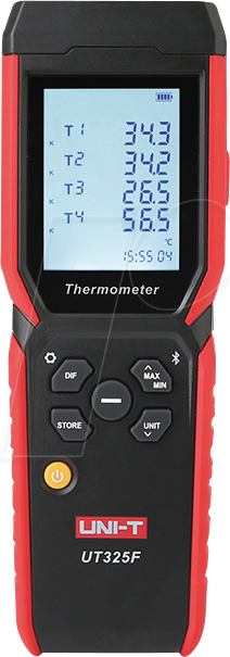 UT 325F - Digital-Thermometer, -200 bis +1372°C, 4 Kanal