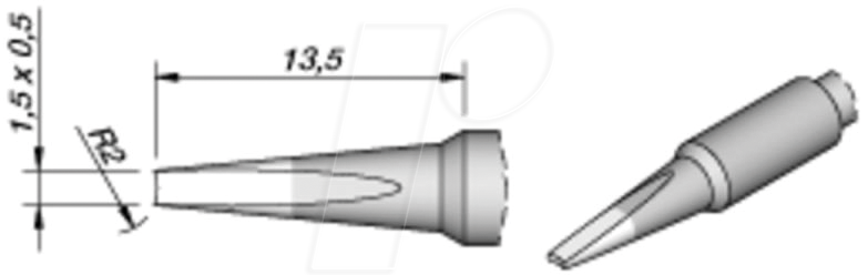 JBC C245122 - Lötspitze C245 Sondertypen, C245122/1,5 x 0,5 mm, Pin Lötspitze