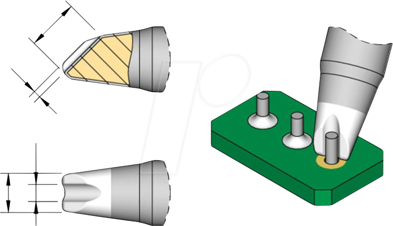 Lötspitze Serie C245 Sondertypen C245785 Ø 30 mm Hohlkehle - JBC