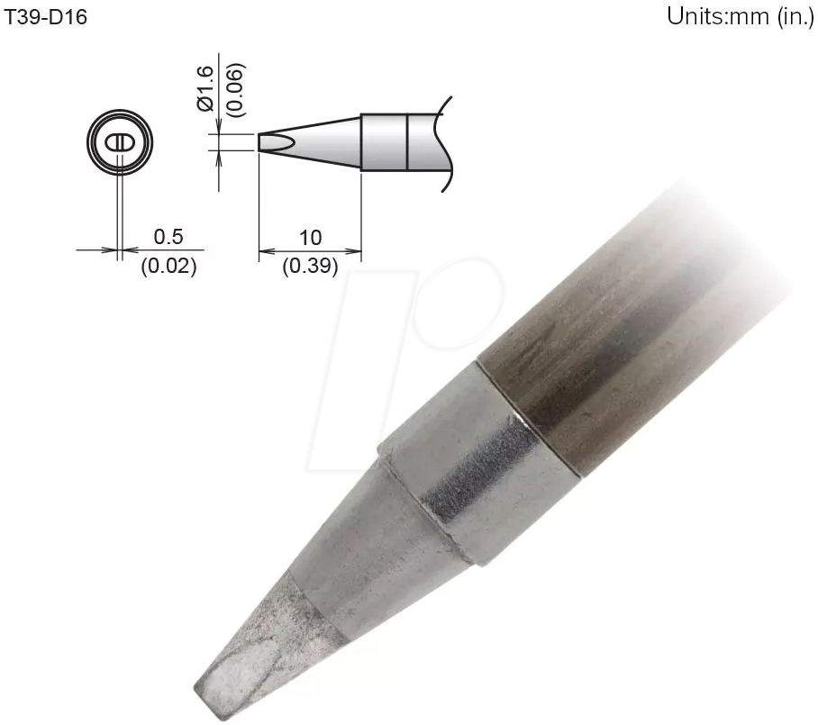 4962615059117 - HAK T39-D16 - Aktiv-Lötspitze T39-D16 16 mm meißel
